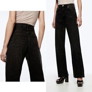 Zara Charcoal Gray High-Rise Jeans